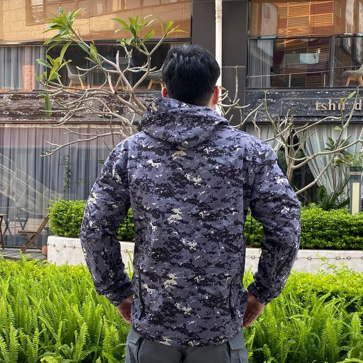 Abrigos impermeables a prueba de viento de camuflaje para hombre, Tops para hombre, senderismo al aire libre, forro polar de concha suave, chaquetas tácticas gruesas y cálidas, talla S-5XL - imagen 4