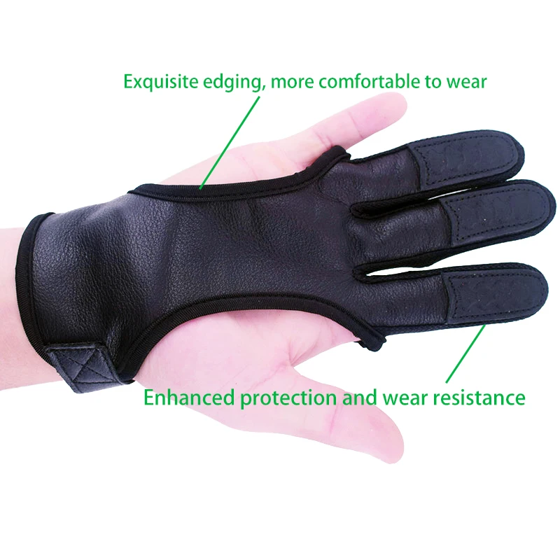 Eagleaim3-funda protectora de cuero para dedos, arco elástico para tiro con arco, guantes protectores de 3 dedos, guantes de seguridad para tiro con arco - imagen 5