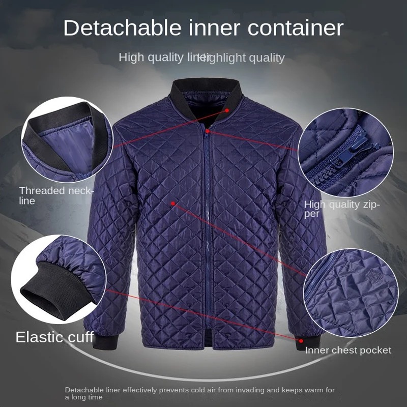 Nuevo 2025 invierno al aire libre reflectante ropa de trabajo segura algodón puro grueso hombres mujeres cálido longitud media Chaqueta de algodón con capucha - imagen 5