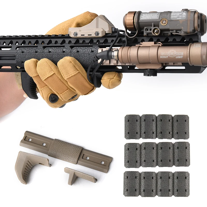 Kit de linterna táctica SureFire M300 con 5 uds BCM 5,5 'Mlok Keymod accesorios de cubierta de riel antideslizante Kit de parada de mano cubre 12 Uds