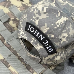 JOHN 3:16 Jesús bordado insignia de moral parche brazalete táctico gancho militar y bucle mochila al aire libre accesorios pegatinas