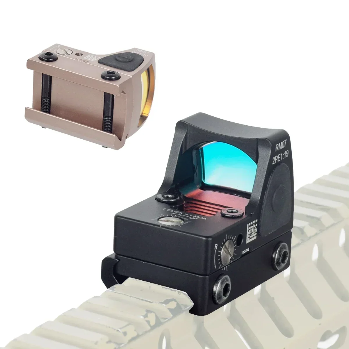 Mira táctica RM Rojo Reflex ajustable para riel Picatinny - imagen 4