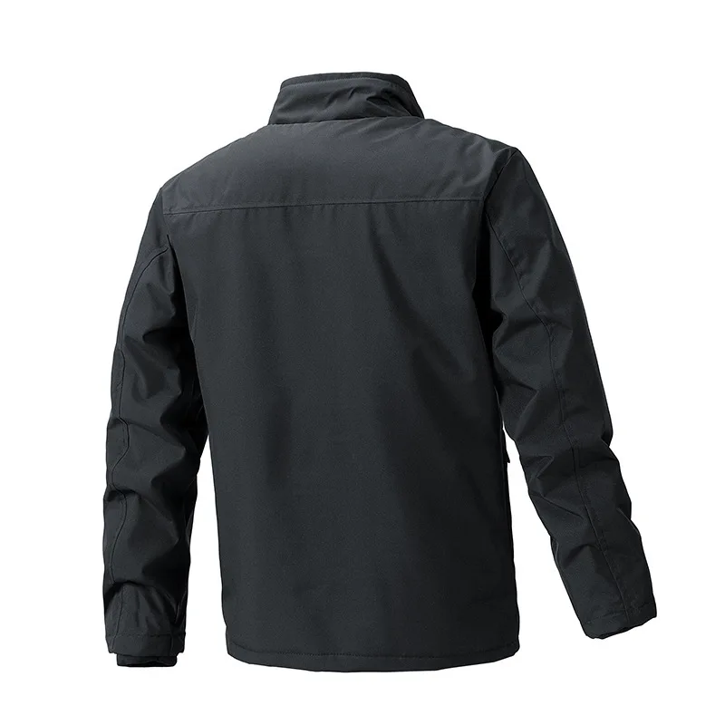 Chaqueta de terciopelo de invierno para hombre, Chaqueta de algodón con cuello levantado, ropa ajustada sencilla de negocios, ropa de trabajo al aire libre, abrigo de caza de viaje - imagen 4