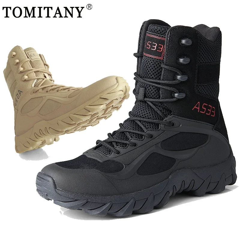Botas de combate tácticas de invierno para hombre, zapatos de seguridad para el trabajo, botines para el desierto de la fuerza especial, botas para caza, senderismo y acampada - imagen 2