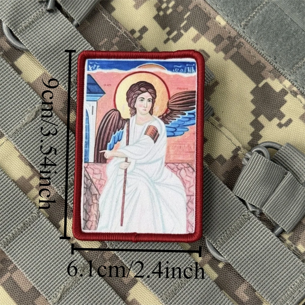 Parche de icono ortodoxo "Sveti Arángel Gavrilo", moral táctica, apliques militares personalizados, parches de gancho y bucle impresos para ropa - imagen 2