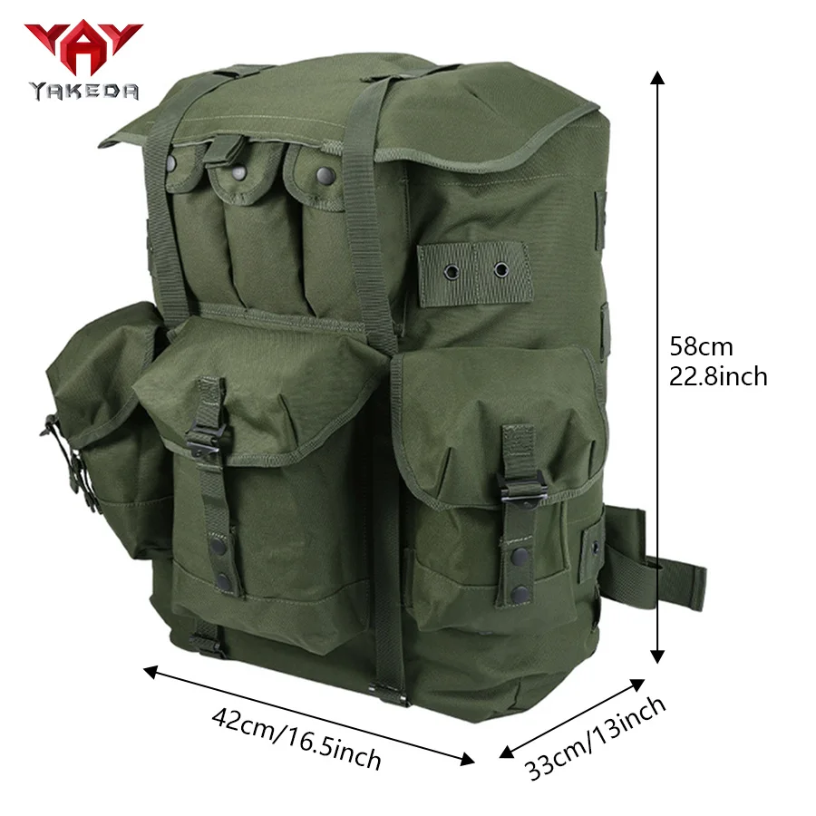 Mochila verde oliva con marco de hierro vendedora caliente para montañismo, mochila de suministros de camping de gran capacidad - imagen 4