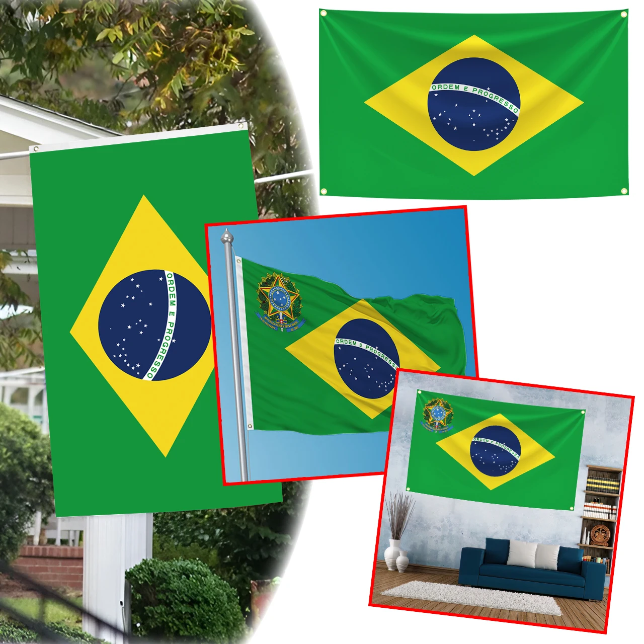90X150cm bandera de Brasil Br sujetador Brasil banderas de Brasil decoración impresa de poliéster tapiz de pancarta - imagen 3