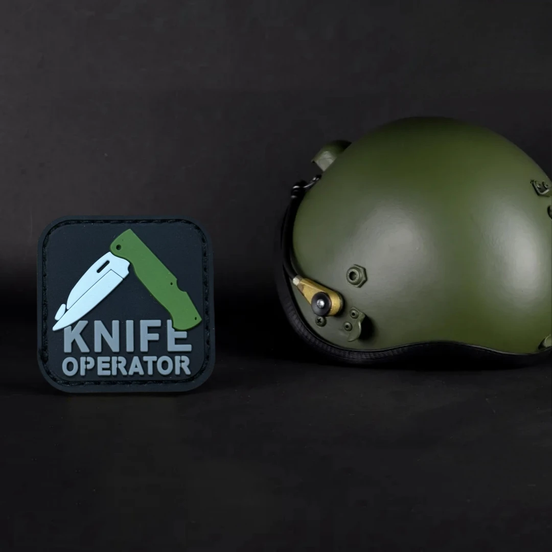 Parche de operador de cuchillo, insignia de moral táctica, emblema del ejército militar, pegatina para mochila, parches de gancho de PVC 3D para ropa - imagen 5