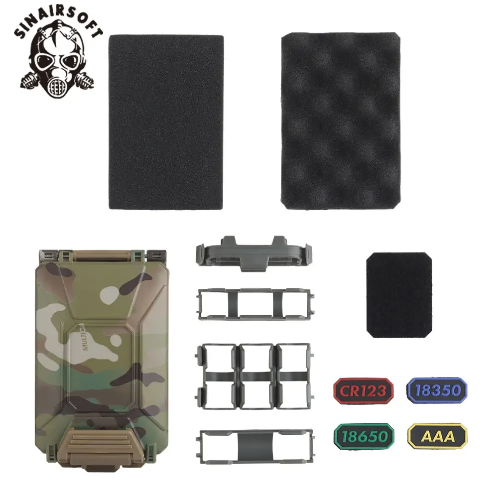 Caja de batería Modular táctica para 18350 18650 CR123 AAA CR2032, soporte para baterías, caja impermeable a prueba de polvo, MOLLE integrado - imagen 2