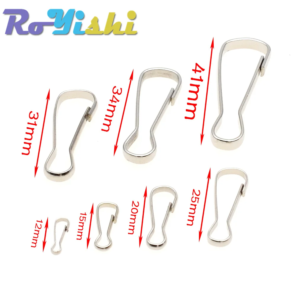 Tiradores de Metal con cremallera para monedero, ganchos de resorte a presión, cordones de Paracord, soporte para insignia de identificación y tarjeta de teléfono, varios tamaños, 25 unids/lote por paquete - imagen 3