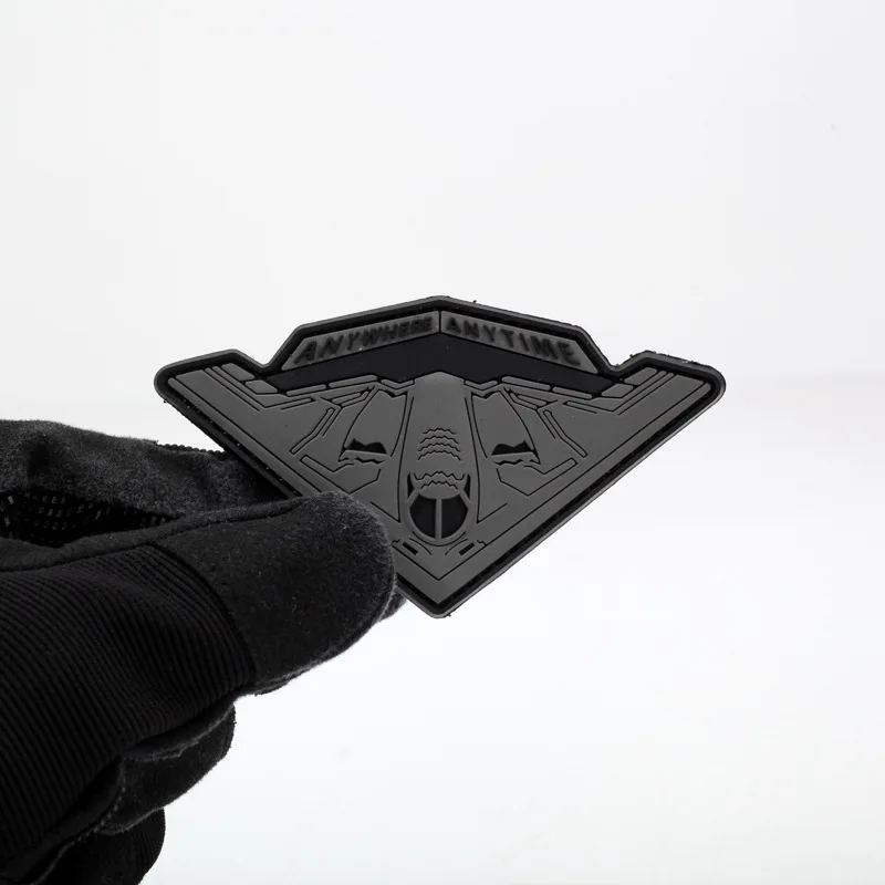 Parches tácticos de PVC de la serie Bomber Fighter Helicóptero, insignia de moral de potencia de fuego Superior, brazalete luminoso con gancho y bucle - imagen 5