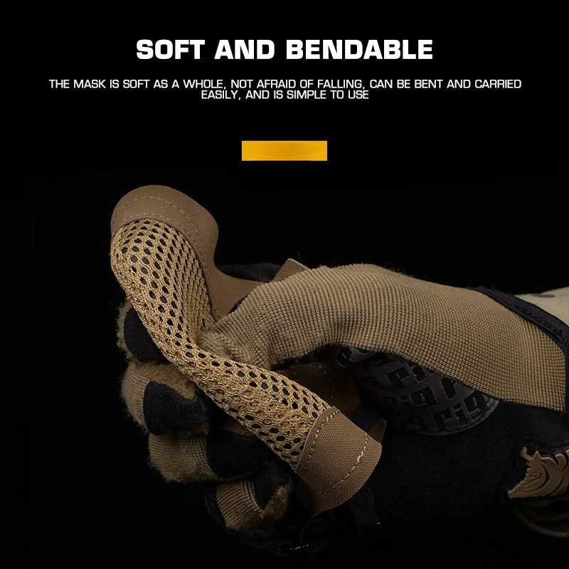 Máscara táctica MSK1 deportiva transpirable diseño de silicona máscaras de media cara multifuncionales para Airsoft caza ciclismo Camo Paintball - imagen 5