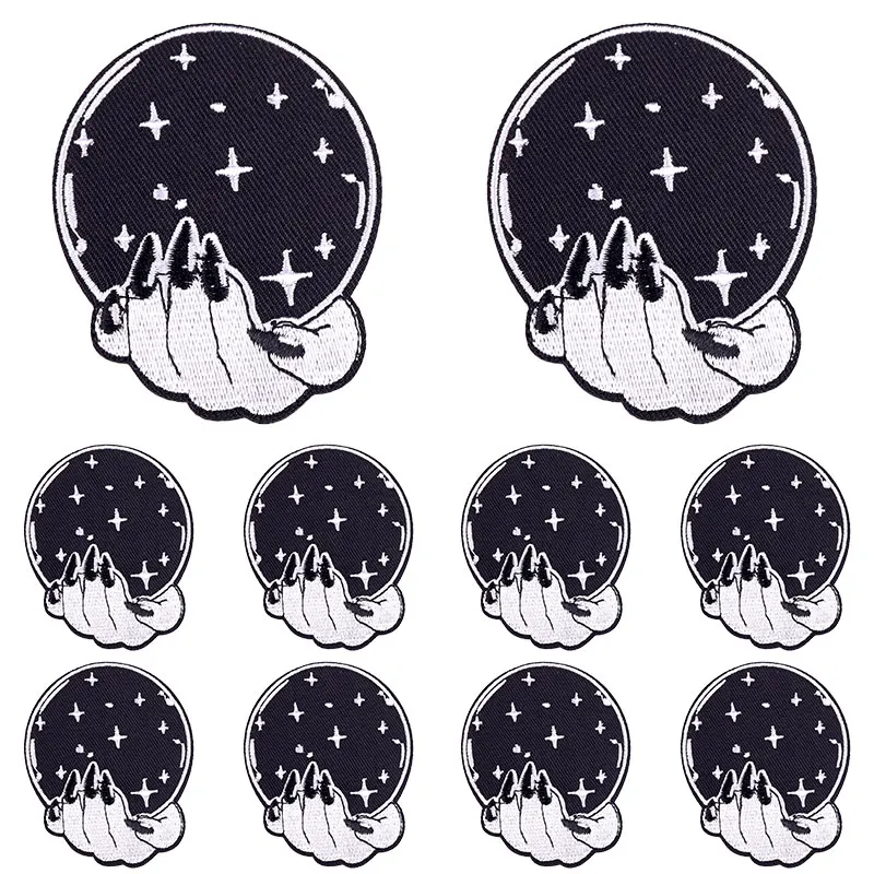 Parches bordados para ropa, pegatinas de costura Punk, dibujos animados, botella de vino, 10 unids/lote - imagen 3