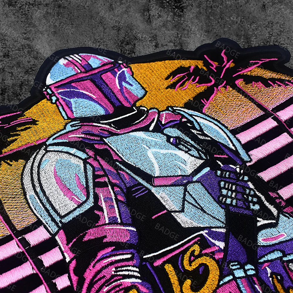 Parche bordado grande --- esta es el camino, palmera, plancha para coser, apliques, ropa, accesorio vaquero, pegatina de reparación DIY - imagen 5