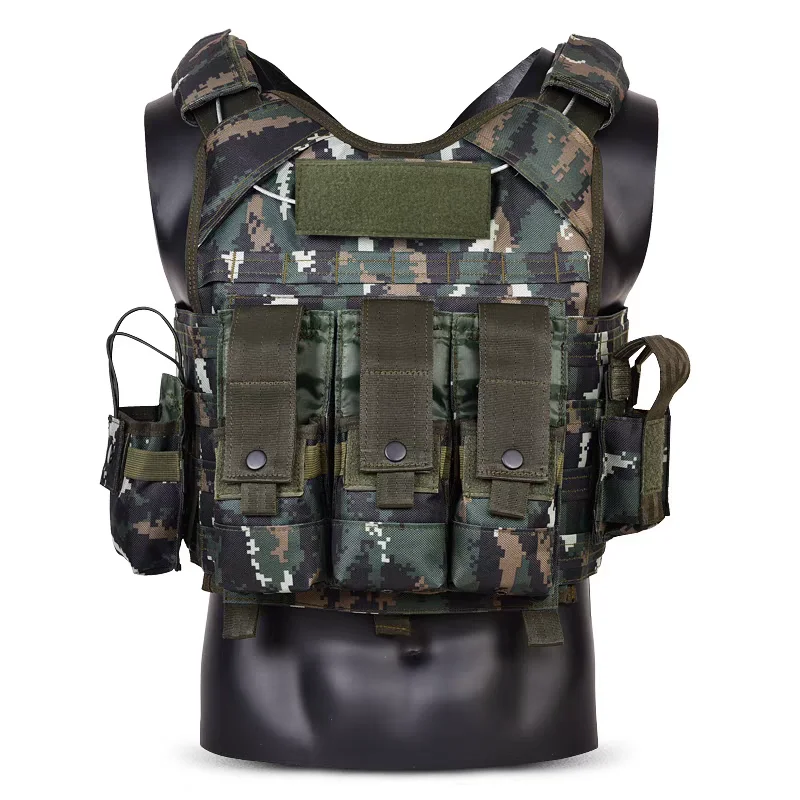 Chaleco táctico al aire libre de camuflaje Tabby Chaleco de rotura rápida de alambre de acero integrado