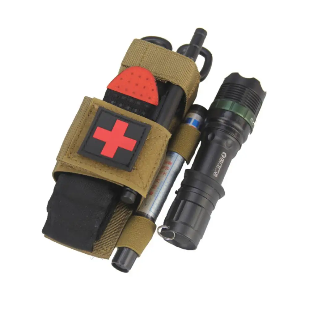 Botiquín de primeros auxilios táctico, torniquete médico, tijeras, bolsa de emergencia, linterna de viaje, bolsa de transporte Molle, funda LED - imagen 4