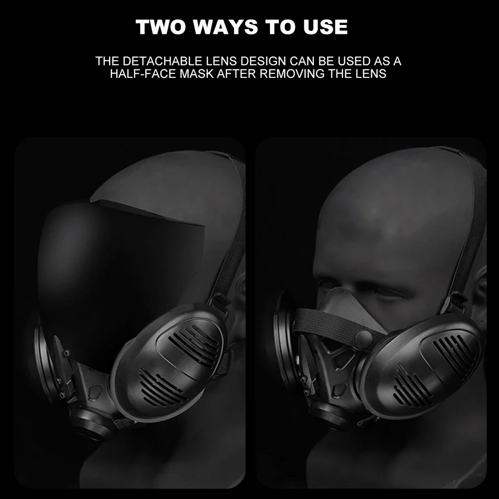 Máscara táctica de cara completa para Paintball, máscara de protección Airsoft, estilo Cyberpunk, máscara de Cosplay para Halloween, accesorios para escenario - imagen 5