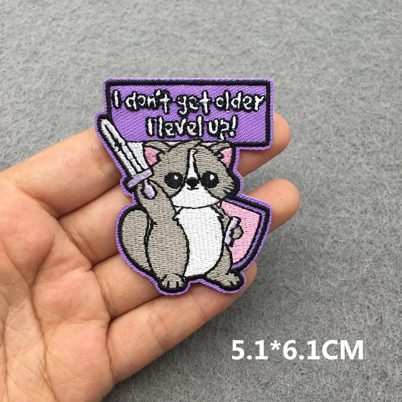 Parches bordados de animales divertidos para ropa, pegatinas de dibujos animados de arcoíris, parches para planchar en la ropa, insignias DIY - imagen 5