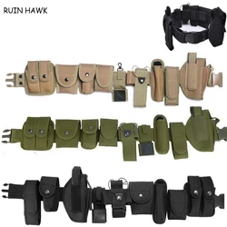 Cinturón táctico soporte lumbar ajustable para policía con bolsa