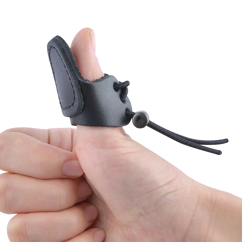 Protector de pulgar versátil para tiro con arco, ajustable para manos L/R, protector de dedo grueso, accesorio esencial, arco, Deportes de caza - imagen 2