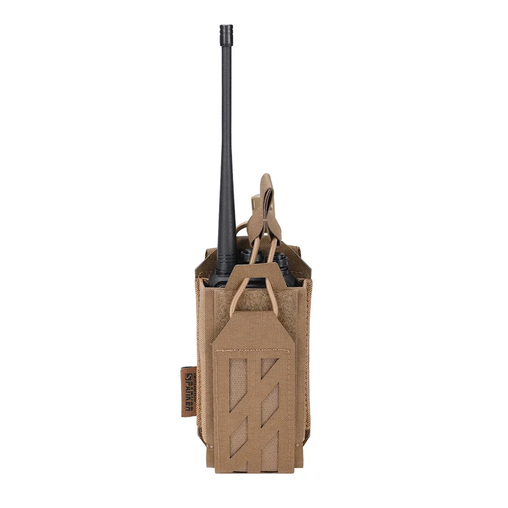 Bolsa para walkie-talkie al aire libre, funda con soporte para Radio Molle de combate táctico, funda para intercomunicador de caza, bolsa para interfono corta - imagen 4