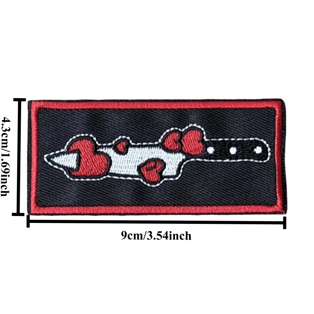 Parche táctico "cuchillo y corazón", parches bordados con gancho y bucle, insignia de moral militar, brazalete del ejército, pegatinas para mochila - imagen 4