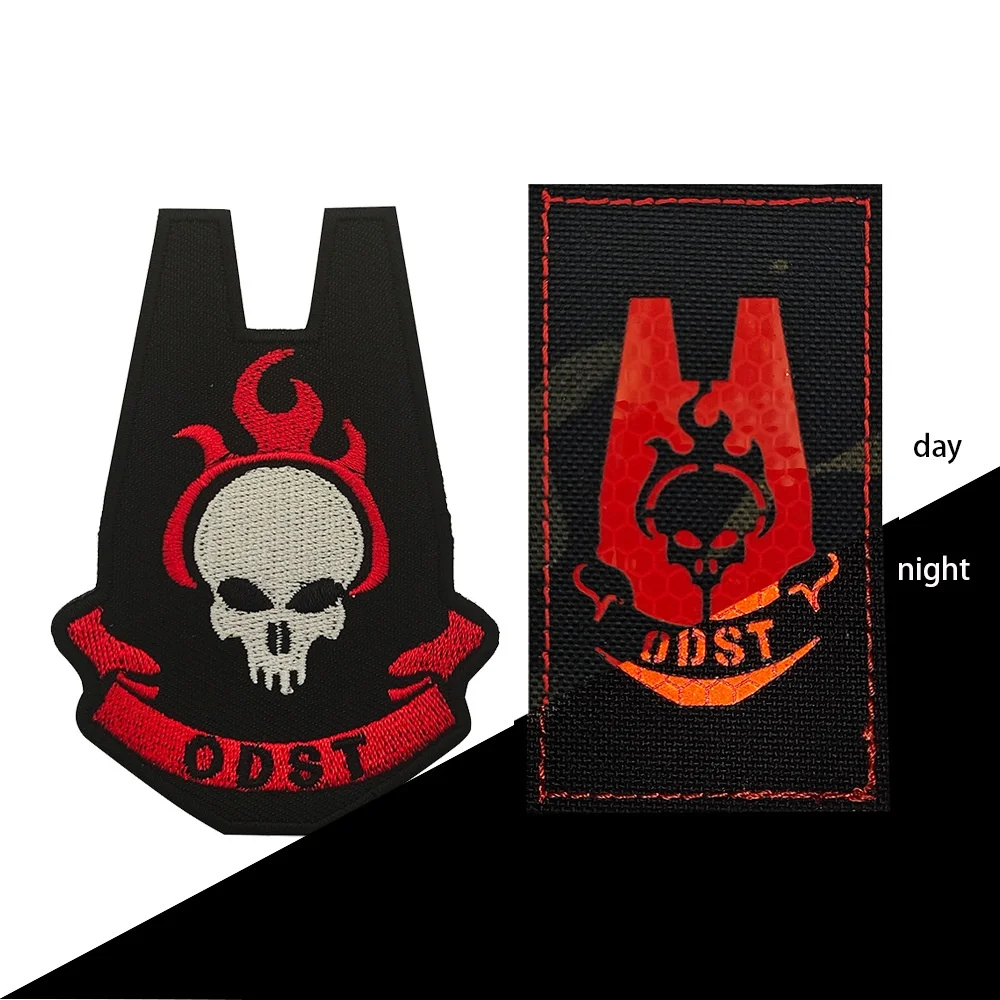 Hello Odst parches bordados periféricos de juego FEAR THE REAPER, insignia de moral, brazalete táctico, parches Klett, pegatina para mochila - imagen 2