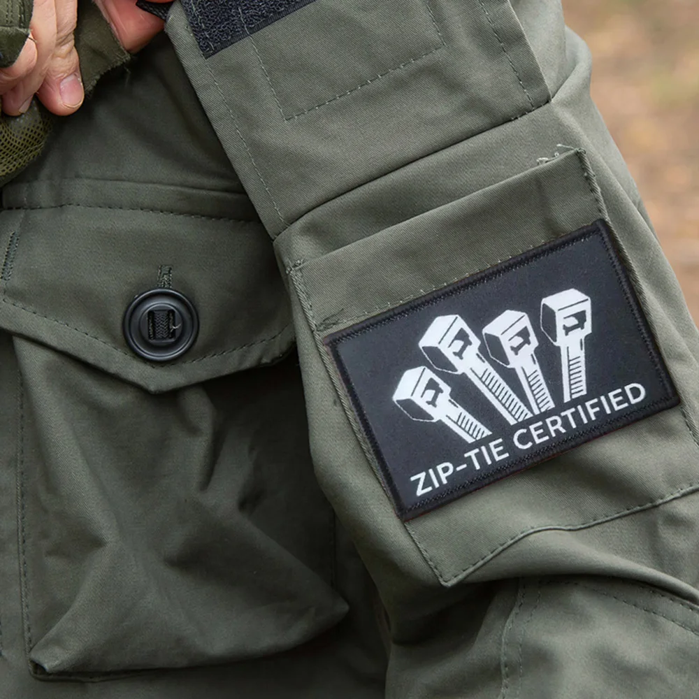 Parche táctico moral certificado con cremallera, parche divertido con gancho y bucle, insignia militar, brazalete, pegatinas para mochila