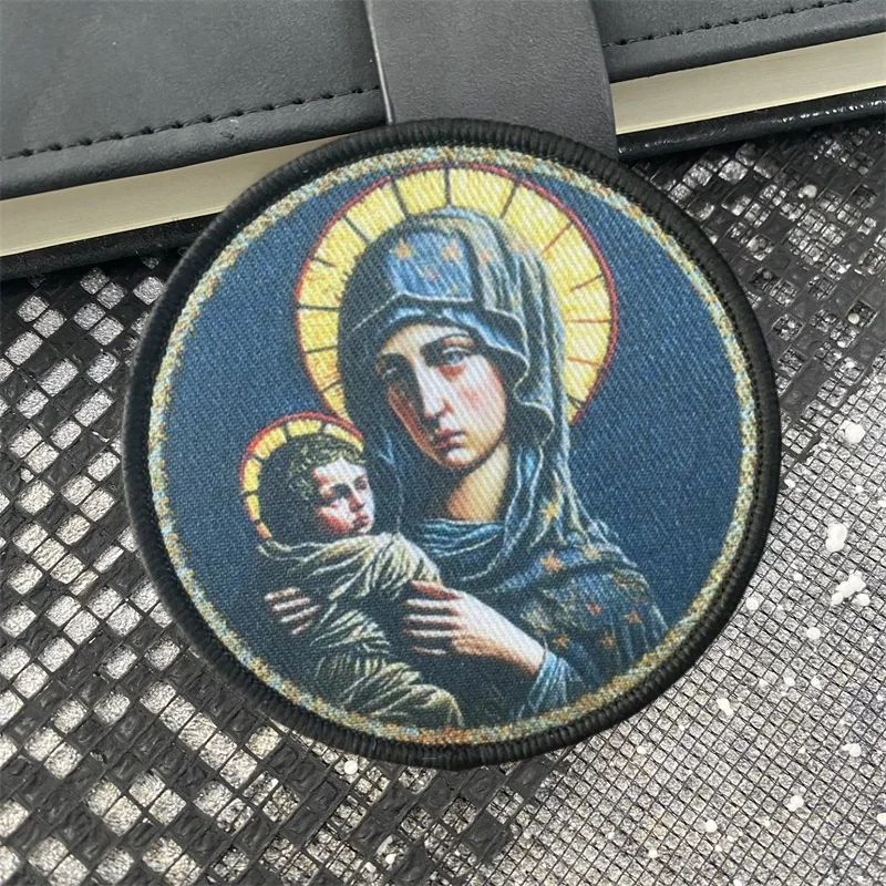 Parche táctico de la Virgen de Dios, insignia para brazalete, gancho y bucle, parches militares del Arcángel Michael, accesorios para mochila al aire libre, pegatina - imagen 5