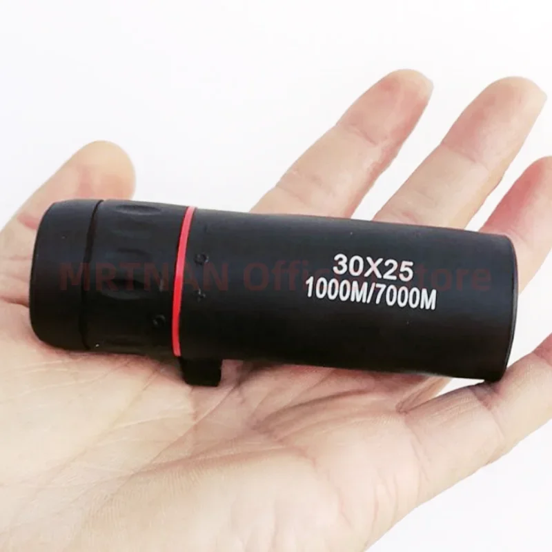 Telescopio Monocular con Zoom óptico de 30X25, 60/100X25, Visión de campo, película roja para caza, HD, longitud Focal ajustable, 8X - imagen 3