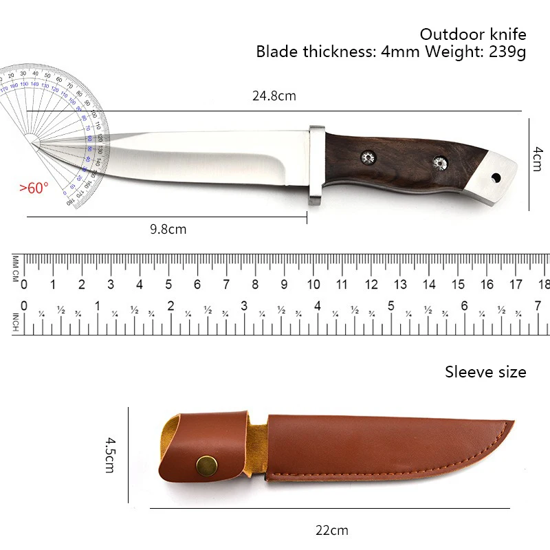 Cuchillo al aire libre del sudeste asiático, cuchillo de carne, cuchillo de fruta para el hogar, cuchillo de supervivencia salvaje, cuchillo de una quilla - imagen 4
