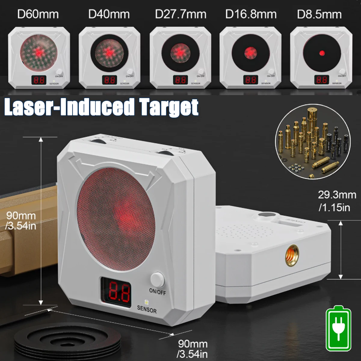 Puntuación electrónica de inducción infrarroja, objetivo láser, práctica de disparo sensible al Color con efectos de sonido, equipo de juguete de entrenamiento - imagen 2