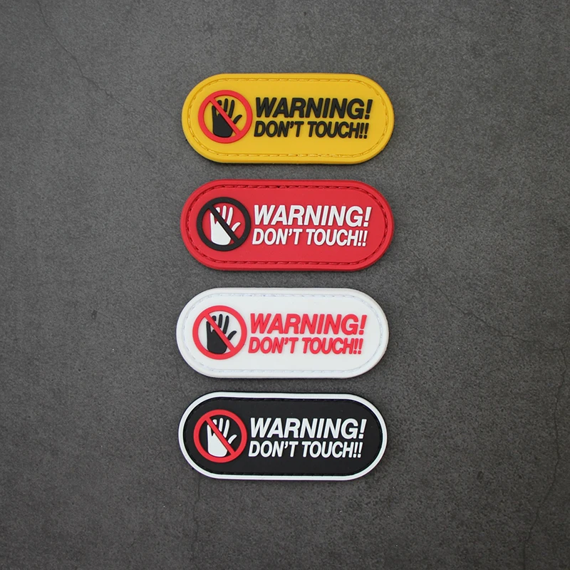 Insignia táctica de goma que brilla en la oscuridad, parche luminoso de PVC 'Don't Touch' para bolsa DIY, ropa, chaleco, decoración