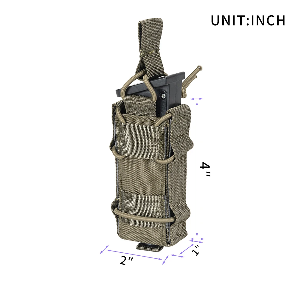 Bolsa táctica para revista de pistola, bolsa individual para pistola de 9mm, fundas para linterna Molle, accesorios para pistola de caza - imagen 3