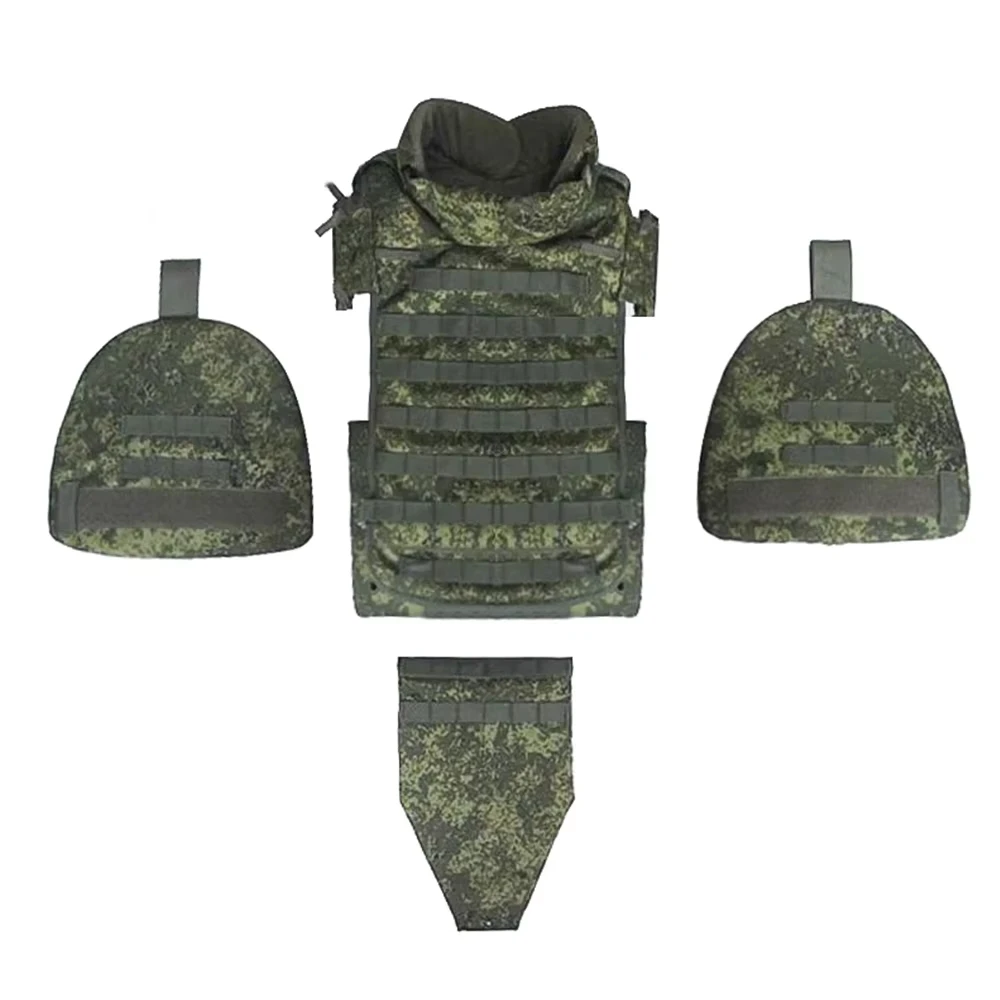 Chaleco táctico ruso 6B45, chaleco de entrenamiento de combate EMR con hombreras y suspensorio, camuflaje EMR para hombre pequeño verde