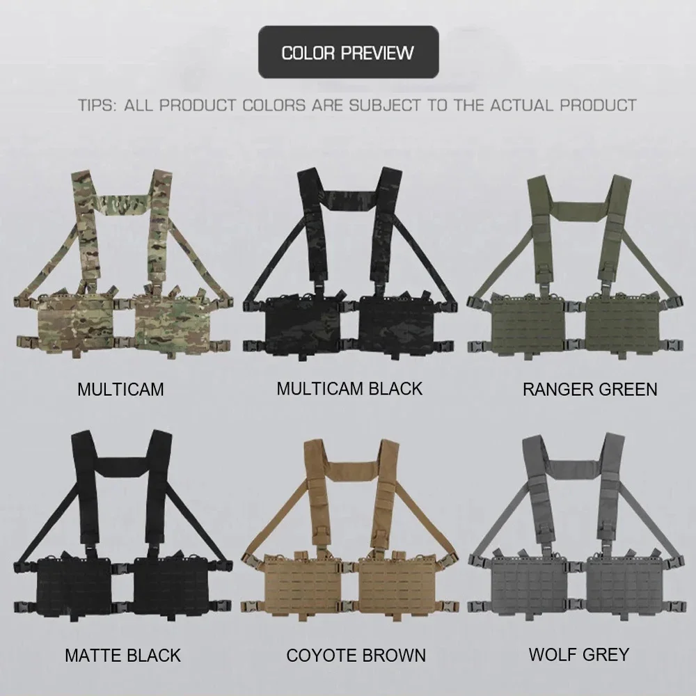 Alpha-plataforma de pecho táctica, sistema MOLLE, chaleco Modular de liberación rápida, bolsa para revistas Airsoft, riñonera de caza al aire libre, camuflaje - imagen 3
