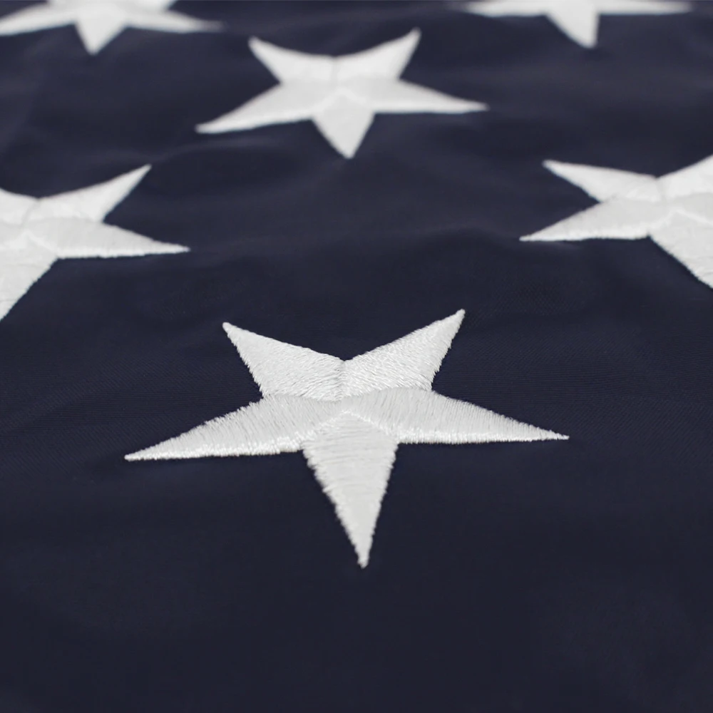 Bandera americana a rayas cosida con estrella bordada de nailon impermeable de 3x5 pies de Estados Unidos - imagen 2