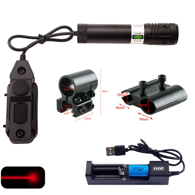 Mira láser de montaje ajustable, mira láser, calibrador láser de punto rojo, 11/20mm