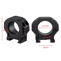 FIRE WOLF 7075 aleación de aluminio 25,4mm perfil alto/bajo mira telescópica mira telescópica soporte de anillo de montaje montaje de 21mm