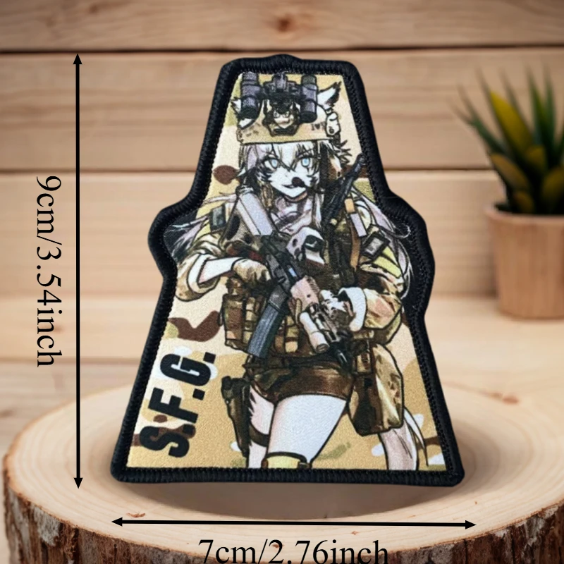 Parche estampado de Anime Gun Girl, chaleco, parches tácticos de gancho y bucle para ropa, insignia de moral, mochila, pegatinas decorativas, brazalete - imagen 3