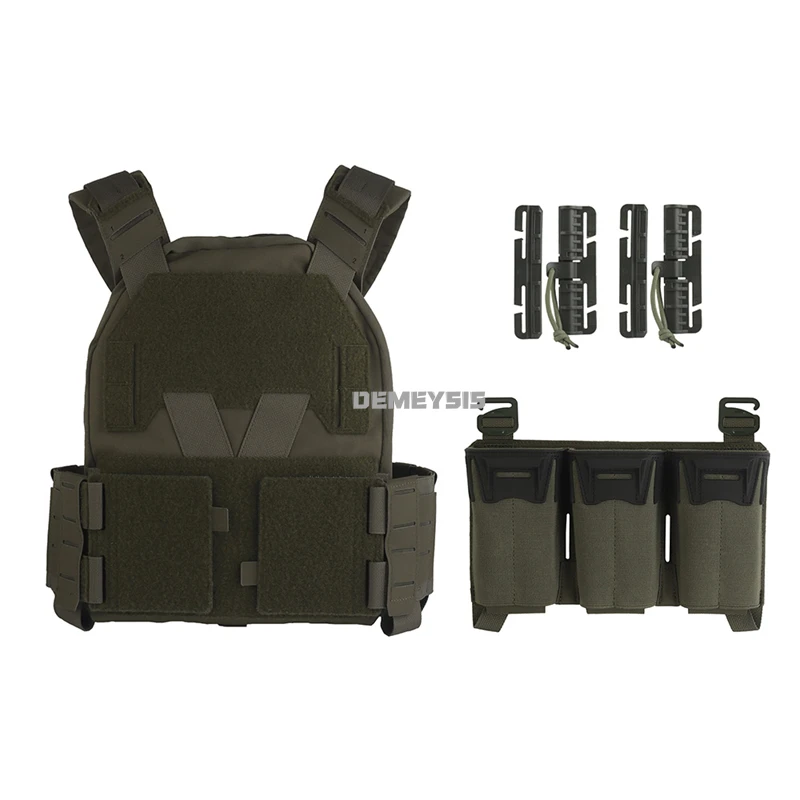 Portaplacas táctico, chalecos de liberación rápida con bolsas Triple Mag 5,56, equipo MOLLE de caza Airsoft, chaleco de combate CS Paintball - imagen 3