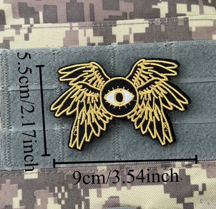 Parches tácticos de moral de Ángel cristiano para ropa, parche bordado de gancho y bucle "Seraph", pegatina de mochila personalizada militar - imagen 3