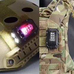 Casco táctico para exteriores con carga USB, luz intermitente de seguridad, luz de señal de supervivencia, lámpara impermeable para caza, senderismo y ciclismo