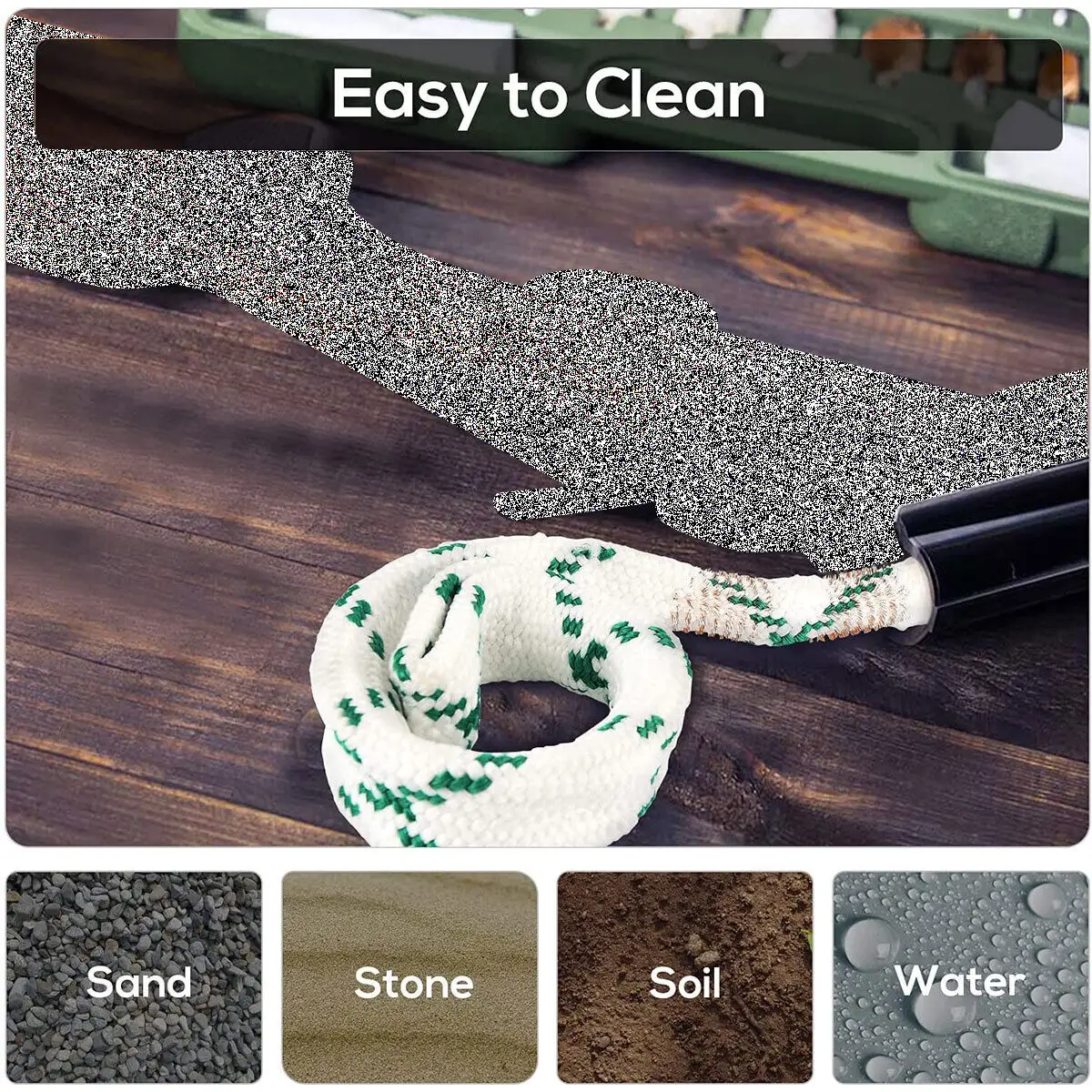 1 Uds. Limpiador de barril de pistola de diámetro reutilizable cuerda de caza barril serpiente para 5,56mm/.223/.22/9mm/Cal.380/12 GA/. Rifle 30 Cal/.308 - imagen 5