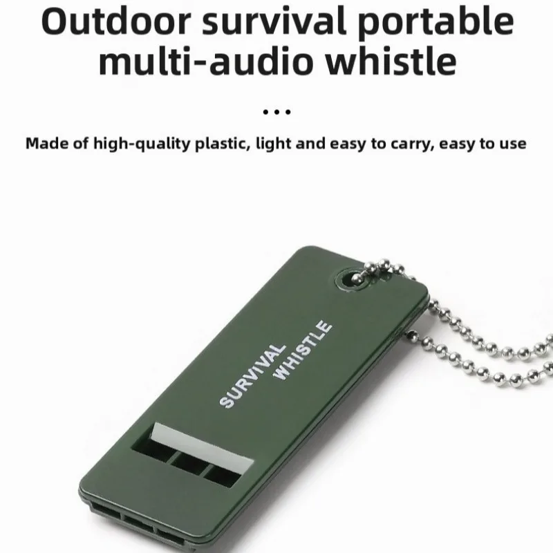 Silbato de 3 frecuencias de alto decibelio Silbato de supervivencia de emergencia al aire libre para acampar, senderismo, caza, equipo de silbato de supervivencia