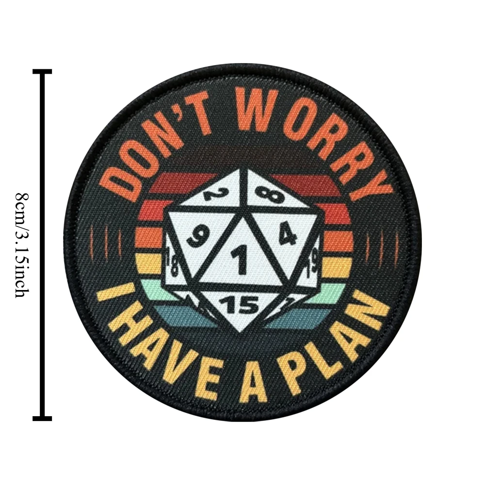 No te preocupes, tengo un plan, parches tácticos para ropa, parche de gancho y bucle, insignia militar, brazalete, pegatinas decorativas para mochila - imagen 2