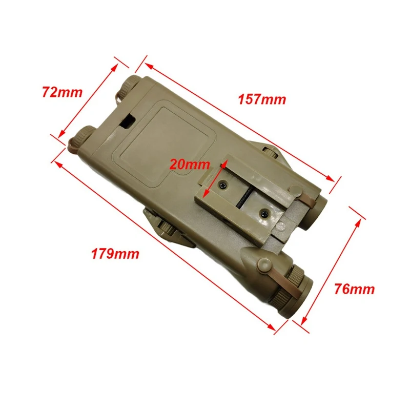 Equipo táctico de decoración de caja de batería con función láser roja PEQ-2, riel de 20MM - imagen 3
