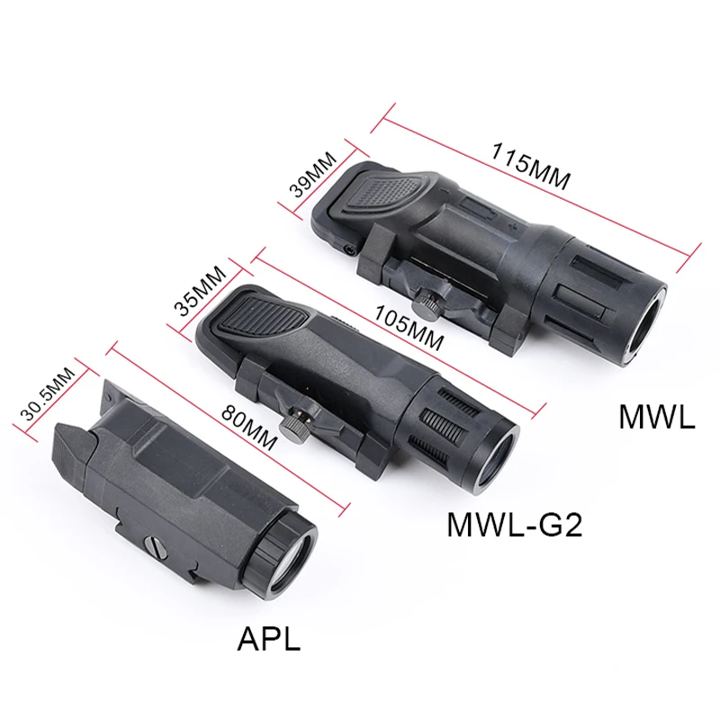 WADSN WML casco táctico de caza al aire libre, luz especial ajustable de 3 velocidades, pistola de aire impermeable, linterna LED de explorador - imagen 5