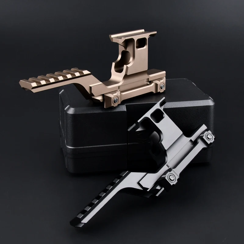 Espejo de aumento táctico GBR alcance montaje NGAL láser indicador Base de doble Rail soporte de elevación Metal equipo de caza - imagen 5