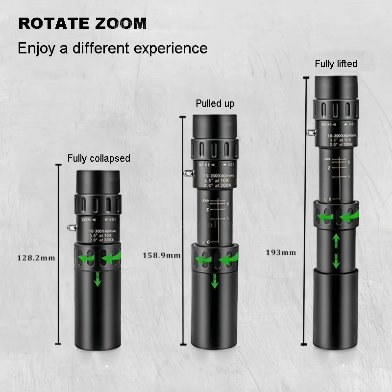 Telescopio con Zoom 10-300x40 HD 4K, binoculares portátiles fuertes, Monocular profesional de largo alcance, BAK4-Prisms para caza y Camping - imagen 5